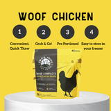 Oma's Pride Woof Complete Canine Chicken Recipe Portion 8oz Packs 6lb - 24LB CASE