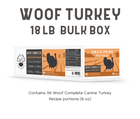 Woof Complete Canine Turkey Recipe - 18 lb. Bulk Box PORTION PACKS